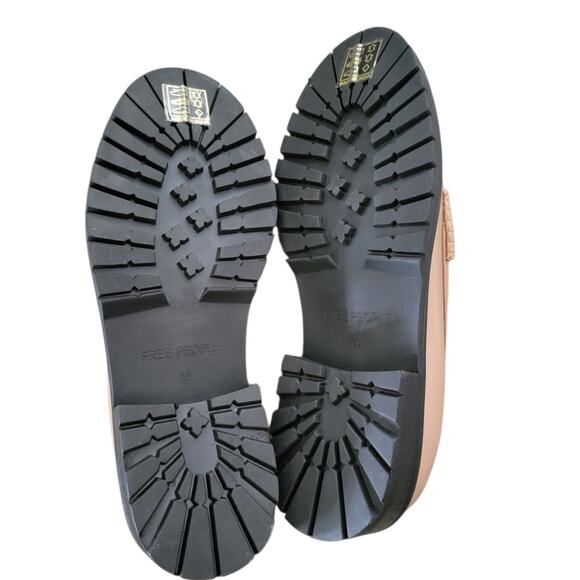 Free People Liv Loafer Women's Size 9/39 Camel Brown Leather Slip-on Shoes - NEW - Picture 8 of 8